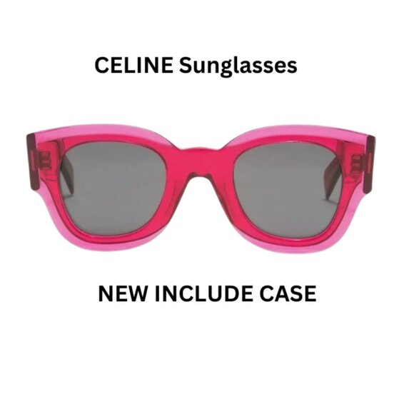 NEW Céline Zoe Fuchsia Pink Crystal Sunglasses $599 - Picture 2 of 3